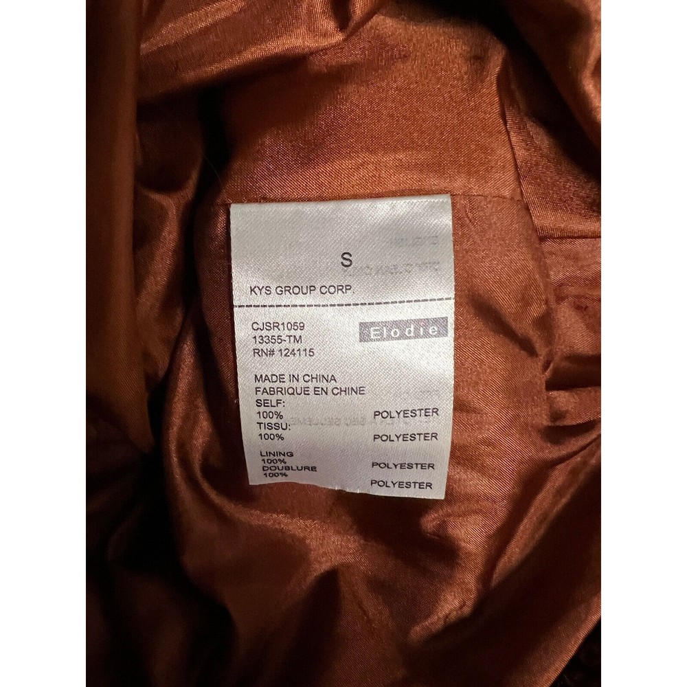 Anthropologie Elodie Faux Sherpa Shearling Teddy Coat Oversized Rust Size Small - Picture 6 of 7